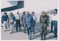 On way back from Siachen, Jammu& Kashmir Defence Diary.

 from Siachen in J&K with Defence Minister George Fernandes.