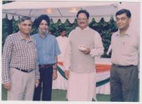 With the Minister of State for Defence . Defence Diary.
With the Minister of State for Defence (2nd from right)
